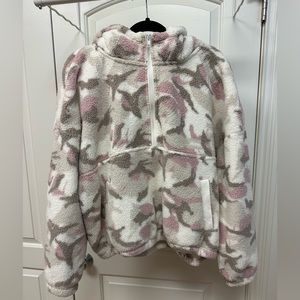 Gap cropped half-zip fleece hoodie, Size L